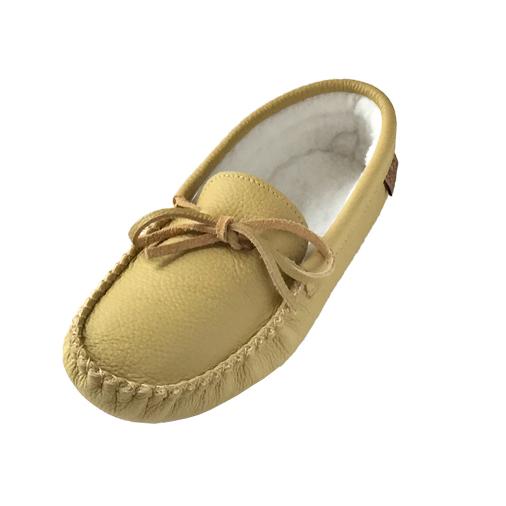 Men's Lined Leather Moccasin Slippers